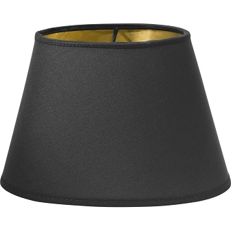 Czarny owalny abażur ze złotym środkiem Oval 25cm
